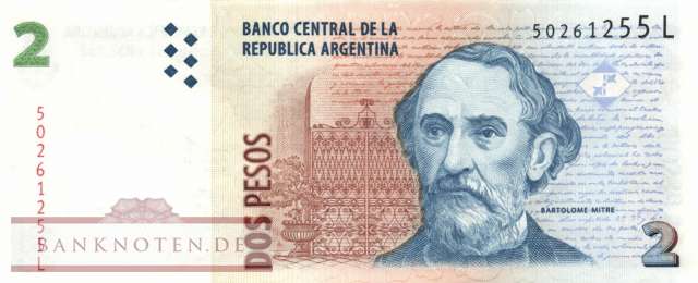 Argentinien - 2  Pesos (#352-L_VF)