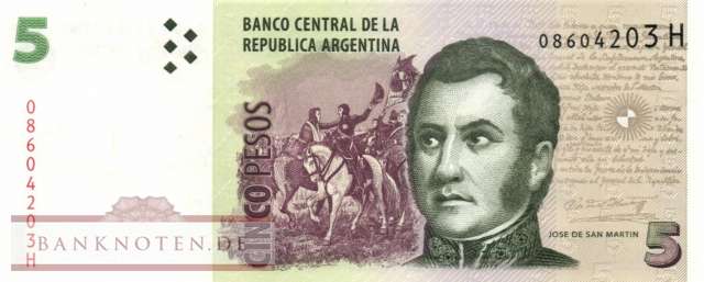 Argentina - 5  Pesos (#353a-5-H_UNC)
