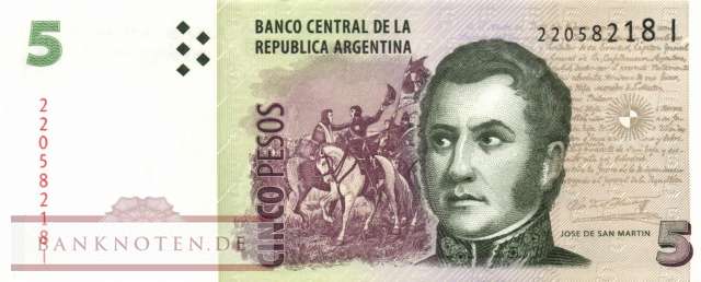 Argentina - 5  Pesos (#353b-1-I_UNC)