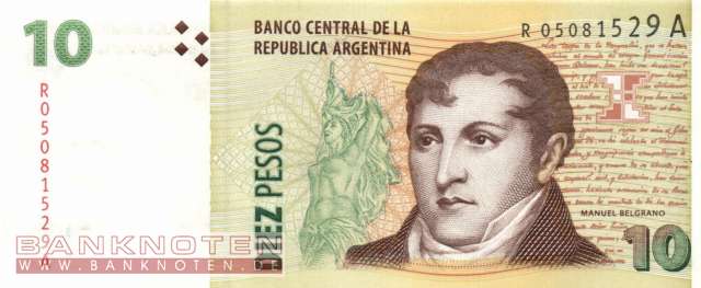 Argentinien - 10  Pesos - Ersatzbanknote (#354-AR-U2_UNC)