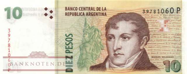 Argentinien - 10  Pesos (#354-P_UNC)