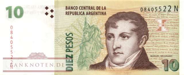 Argentina - 10  Pesos (#354a-5-N_UNC)