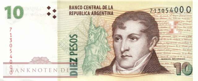Argentina - 10  Pesos (#354a-6-O_UNC)