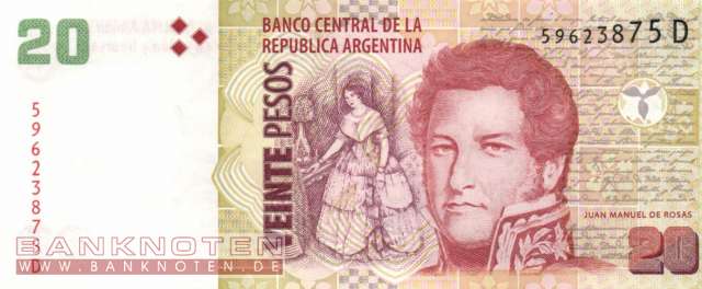 Argentinien - 20  Pesos (#355-D-U2_UNC)