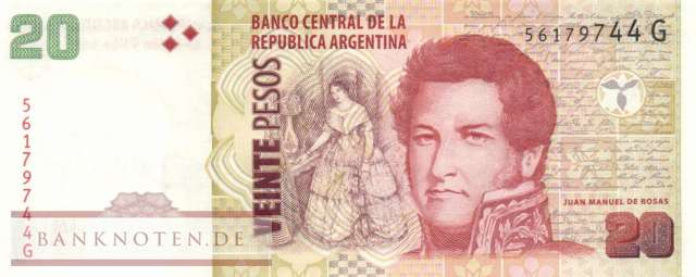 Argentinien - 20  Pesos (#355-G_UNC)