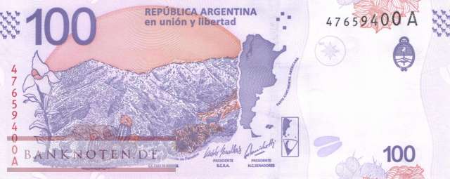 Argentinien - 100  Pesos (#363A-A_UNC)