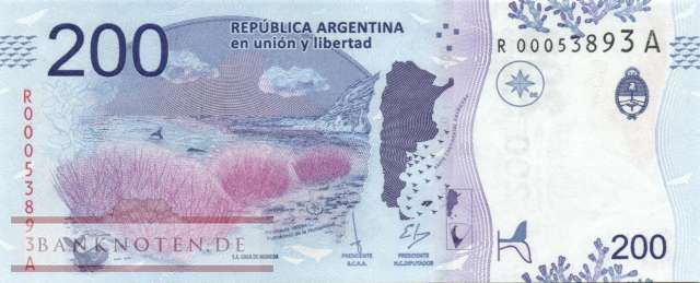 Argentinien - 200  Pesos - Ersatzbanknote (#364-A-R_UNC)