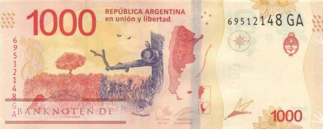 Argentina - 1.000  Pesos (#366-GA_UNC)
