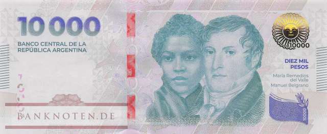 Argentina - 10.000  Pesos (#369-F_UNC)