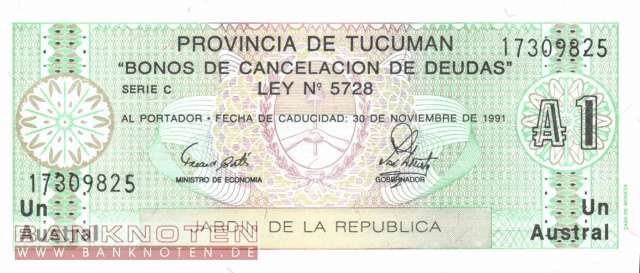 Argentina - Tucuman - 1  Austral (#S2711b1_UNC)