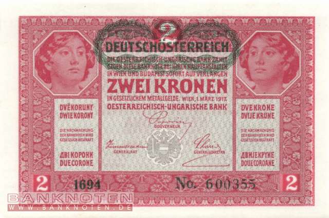 Österreich - 2  Kronen (#050_UNC)