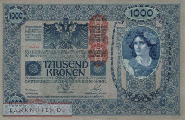 Österreich - 1.000  Kronen (#059_UNC)
