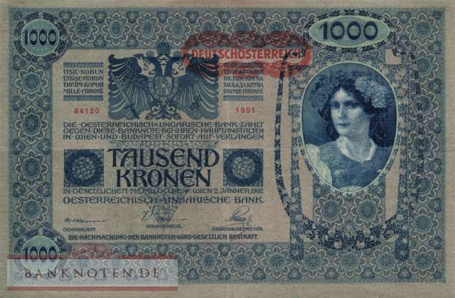 Österreich - 1.000  Kronen (#060_XF)