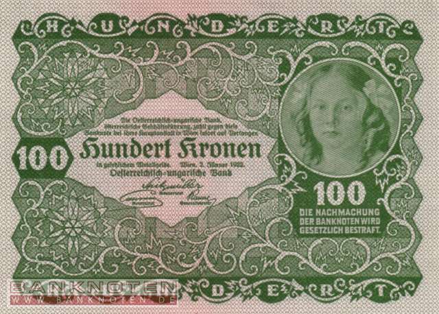 Österreich - 100  Kronen (#077_UNC)