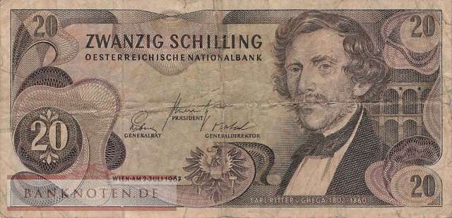 Austria - 20  Schilling (#142a-1_VG)
