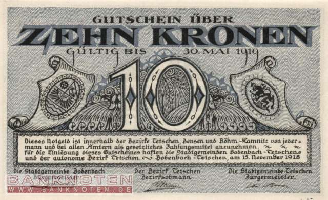 Bodenbach und Tetschen - 10  Kronen (#RNG037b-2_UNC)