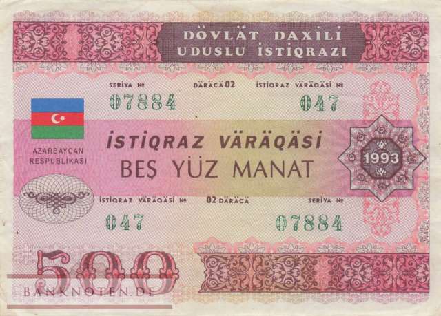 Azerbaijan - 500  Manat (#013_B_VF)