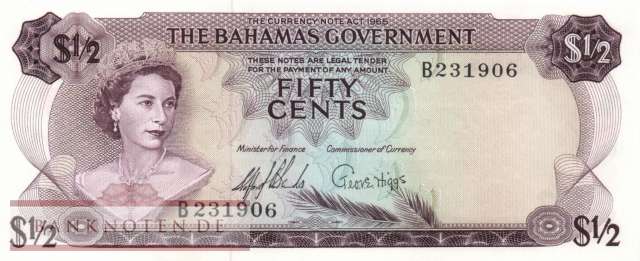 Bahamas - 1/2  Dollar (#017a_AU)