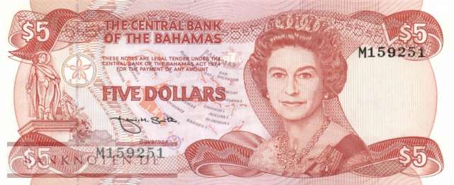 Bahamas - 5  Dollars (#045b_UNC)