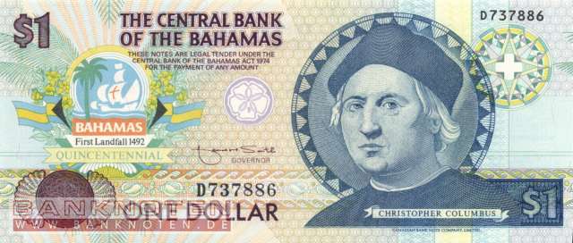 Bahamas - 1  Dollar (#050a_UNC)