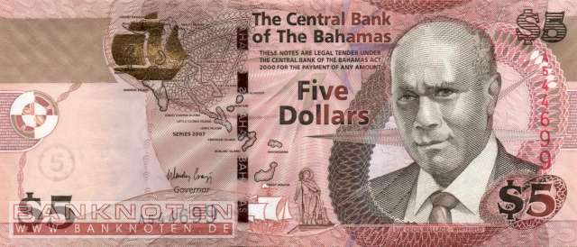 Bahamas - 5  Dollars (#072_UNC)