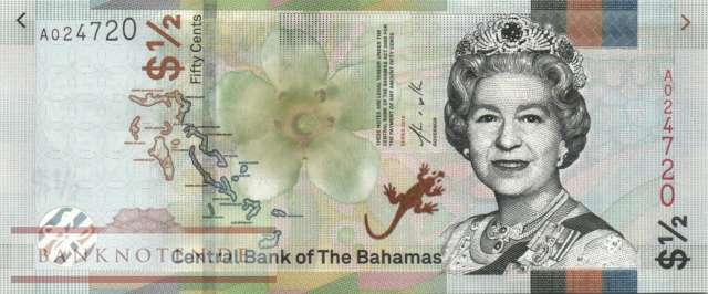 Bahamas - 1/2  Dollar (#076_A_UNC)