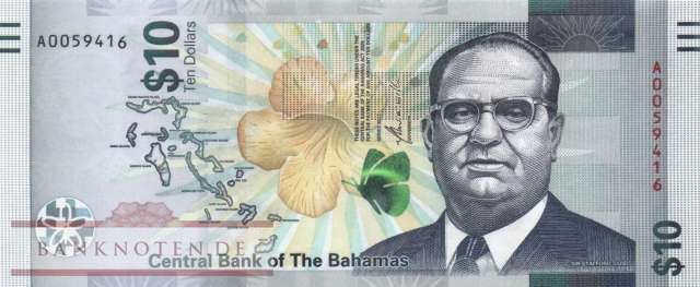 Bahamas - 10  Dollars (#087_UNC)