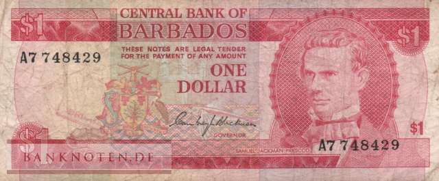 Barbados - 1  Dollar (#029a_F)