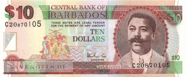 Barbados - 10  Dollars (#056_UNC)