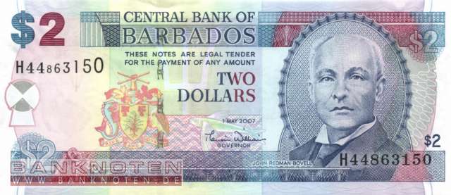 Barbados - 2  Dollars (#066a_UNC)