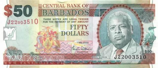 Barbados - 50  Dollars (#070a_UNC)