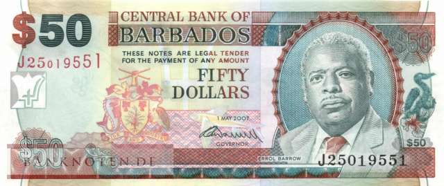 Barbados - 50  Dollars (#070b_UNC)