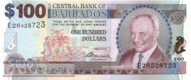 Barbados - 100  Dollars (#071a_UNC)