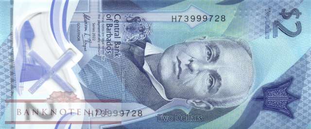 Barbados - 2  Dollars (#080_UNC)