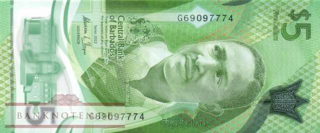 Barbados - 5  Dollars (#081_UNC)