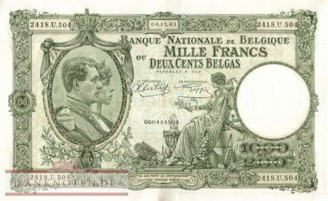 Belgien - 1.000  Francs (#110-43_AU)