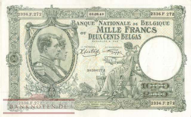 Belgium - 1.000  Francs (#110-43_XF)