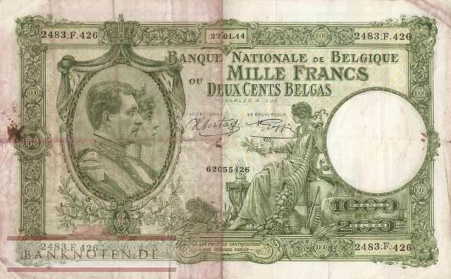 Belgium - 1.000  Francs (#110-44_VG)