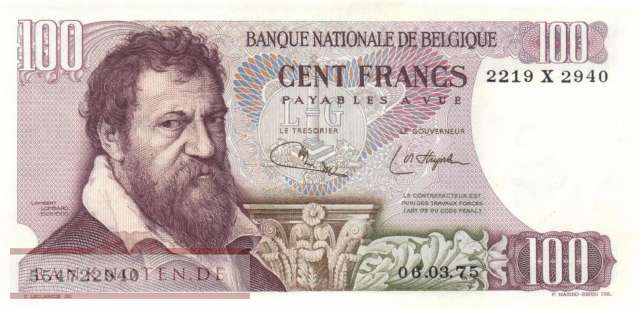 Belgium - 100  Francs (#134b-75_AU)