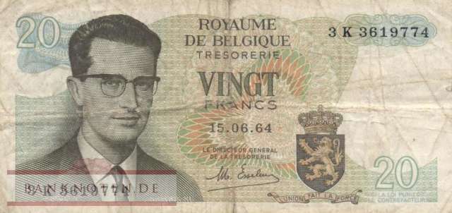 Belgien - 20  Francs (#138-U19_VG)
