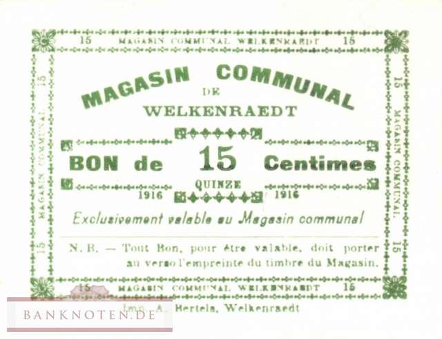 Belgien - Welkenraedt - 15  Centimes (#1912d_AU)