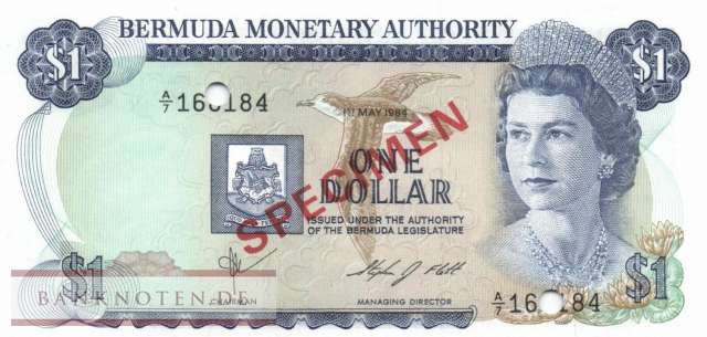 Bermuda - 1  Dollar - SPECIMEN (#028s_UNC)