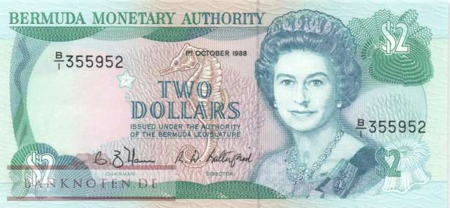 Bermuda - 2  Dollars (#034a_UNC)