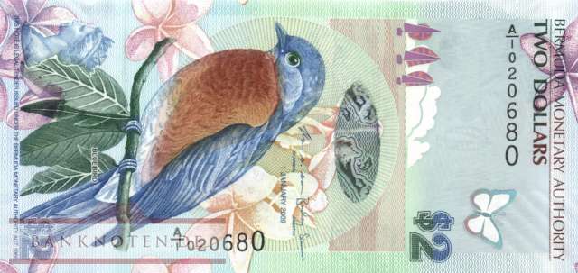 Bermudas - 2  Dollars (#057b_UNC)
