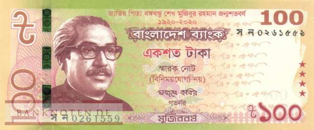 Bangladesch - 100  Taka - Gedenkbanknote (#066_UNC)