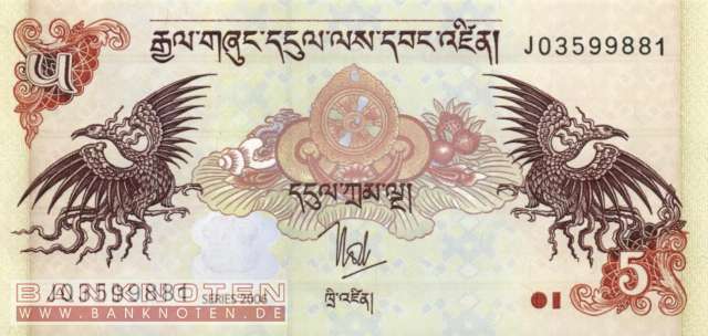 Bhutan - 5  Ngultrum (#028a_UNC)