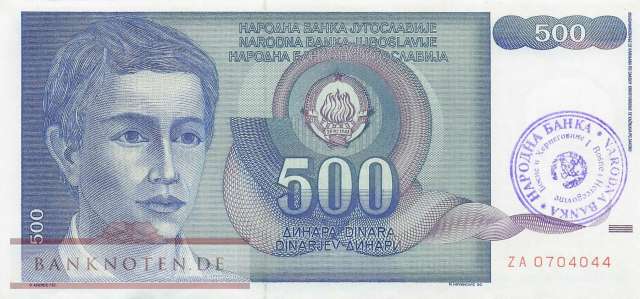 Bosnien Herzegowina - 500 Dinara (#001b_VF)