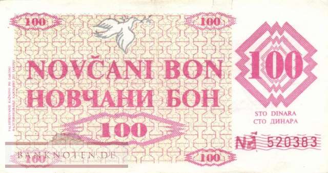 Bosnien Herzegowina - 100  Dinara (#006g_F)