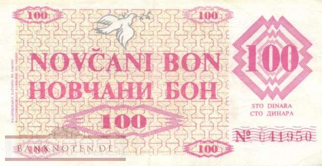 Bosnia and Herzegowina - 100  Dinara (#006g_VF)