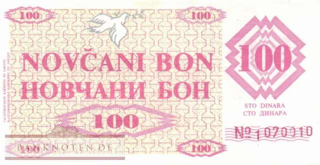 Bosnia and Herzegowina - 100  Dinara (#006g_XF)